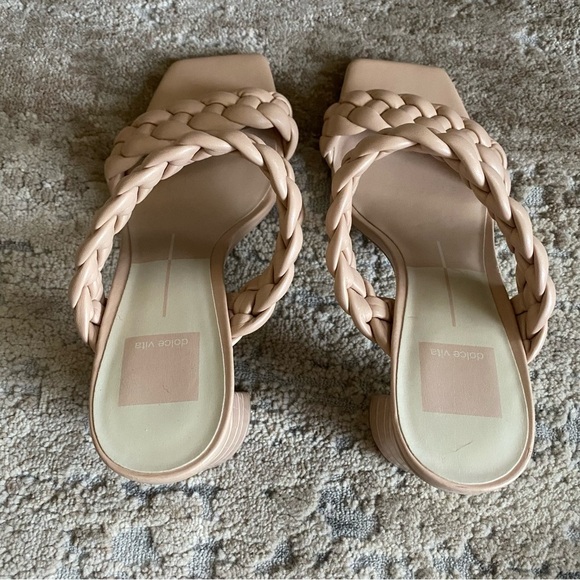 Dolce Vita Pailey Braided Slip On Heeled Sandals Open Toe Leather Pink: 7.5 - Picture 4 of 10